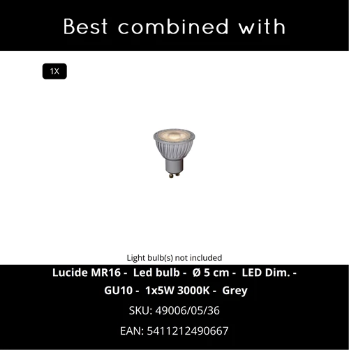 Lucide TUBE - Foco de techo - Ø 9,6 cm - 1xGU10 - Oro mate / Latón - CROSSSELL